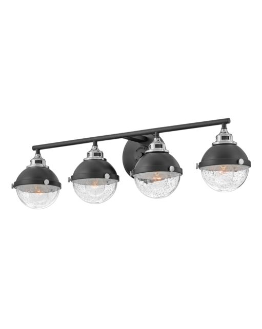 Fletcher 5174BK-CM - Large Four Light Vanity - Black