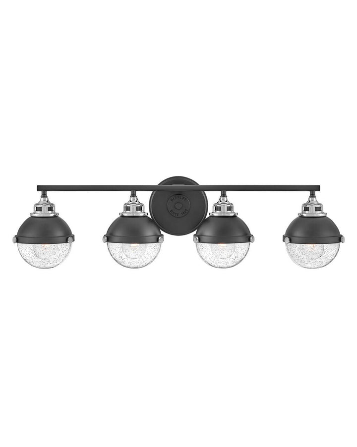 Fletcher 5174BK-CM - Large Four Light Vanity - Black