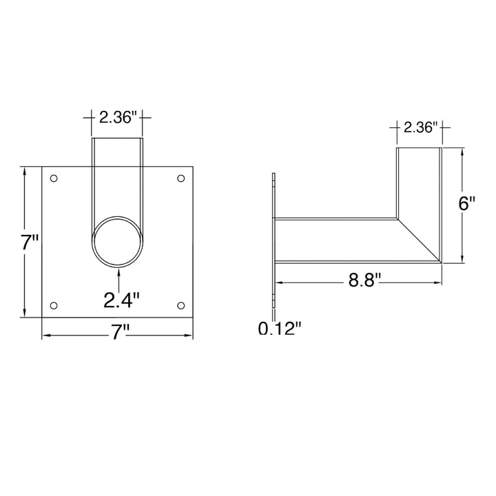 Tenon: Wall Mount 90 Degree Arm 7" Mounting Bracket Bronze Finish - Bronze