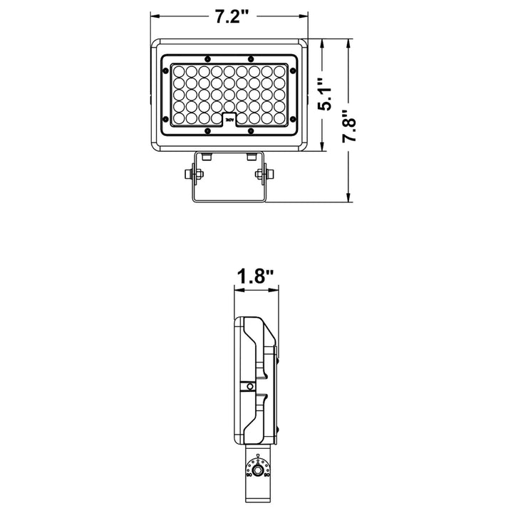 Mini Area Flood Lights: M-Line, 3-CCT & Power Select w/ Photocell 50W/35W - Bronze