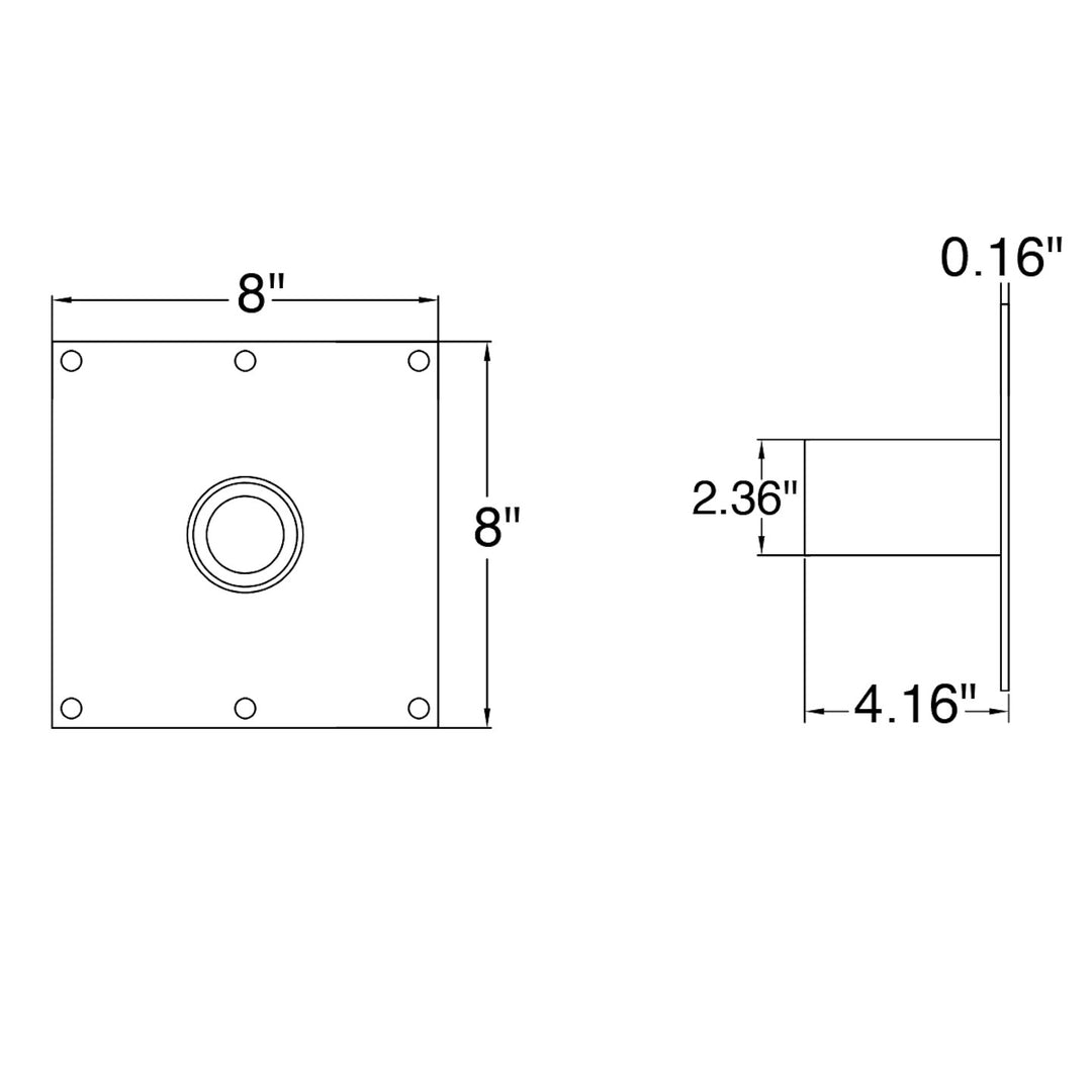 Tenon: Wall Mount Straight 4" Mounting Bracket Bronze Finish