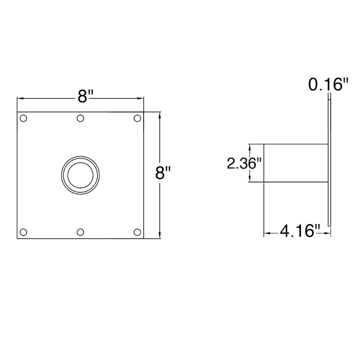 Tenon: Wall Mount Straight 4" Mounting Bracket Bronze Finish