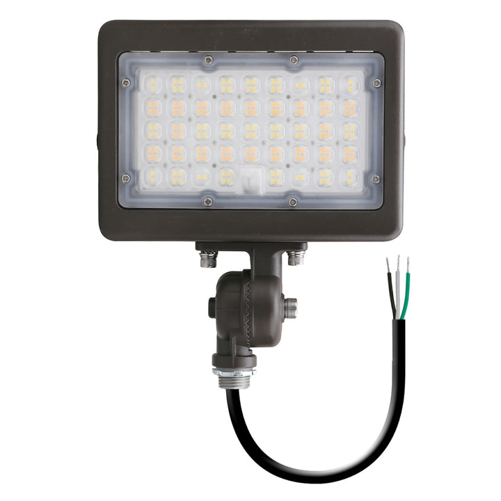 Mini Area Flood Lights: M-Line, 3-CCT & Power Select w/ Photocell 50W/35W - Bronze