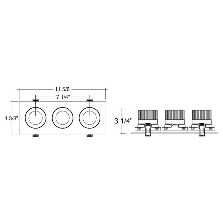 4" Multiple: Triple Head 5-CCT Selectable 45W - White