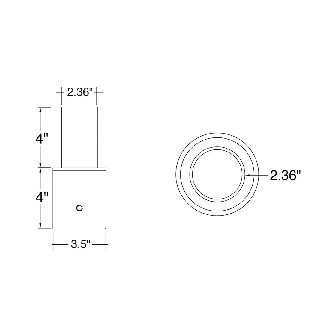 Tenon: Round 3" Pole Reducer to 2.36" - Bronze