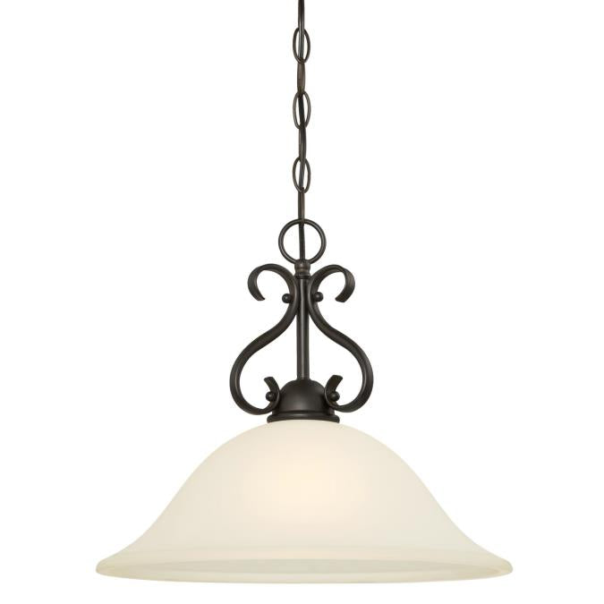 Westinghouse - Dunmore Pendant, Base E26 Medium - Oil Rubbed Bronze Finish with Frosted Glass