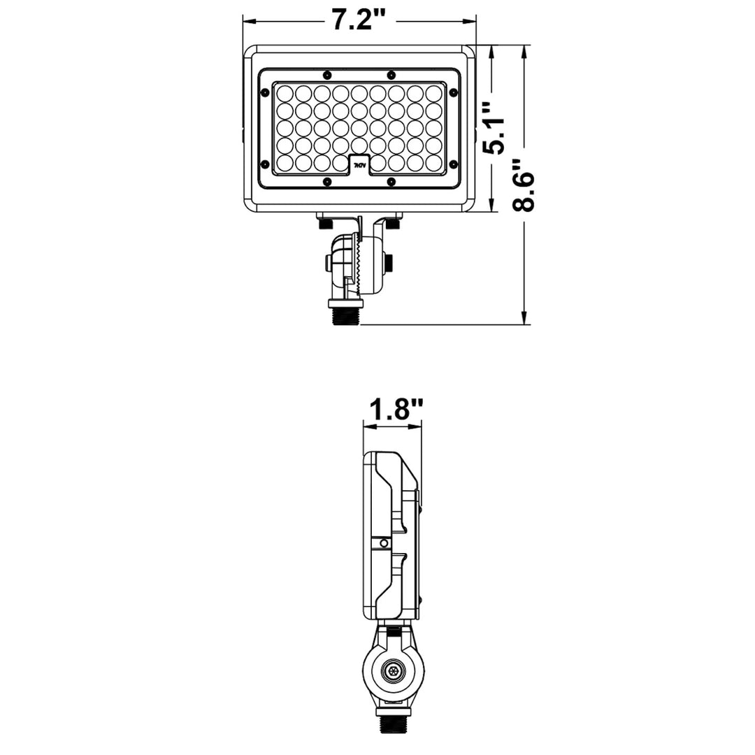 Mini Area Flood Lights: M-Line, 3-CCT & Power Select w/ Photocell 50W/35W - Bronze