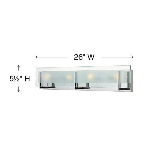 Latitude 5654CM - Four Light Vanity - Chrome