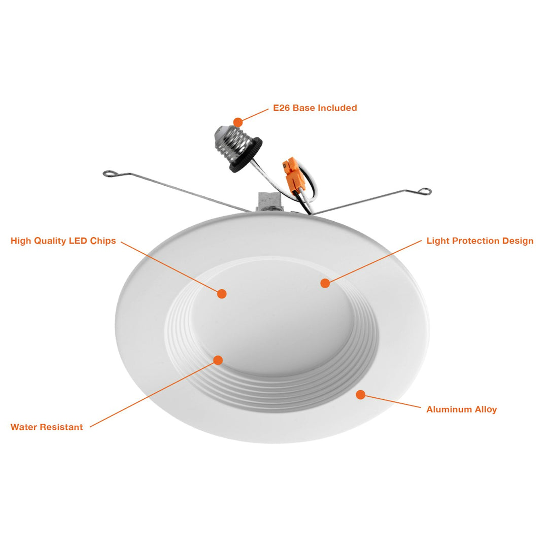 4" Retrofit Kit Downlight: RGB+W 10.5W - White