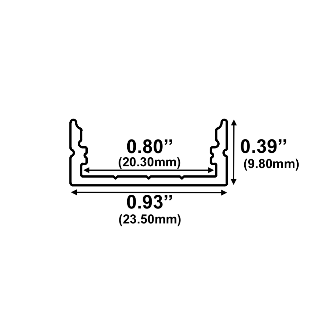 LED Channel - 1955ASL - Surface, 8 ft - Silver