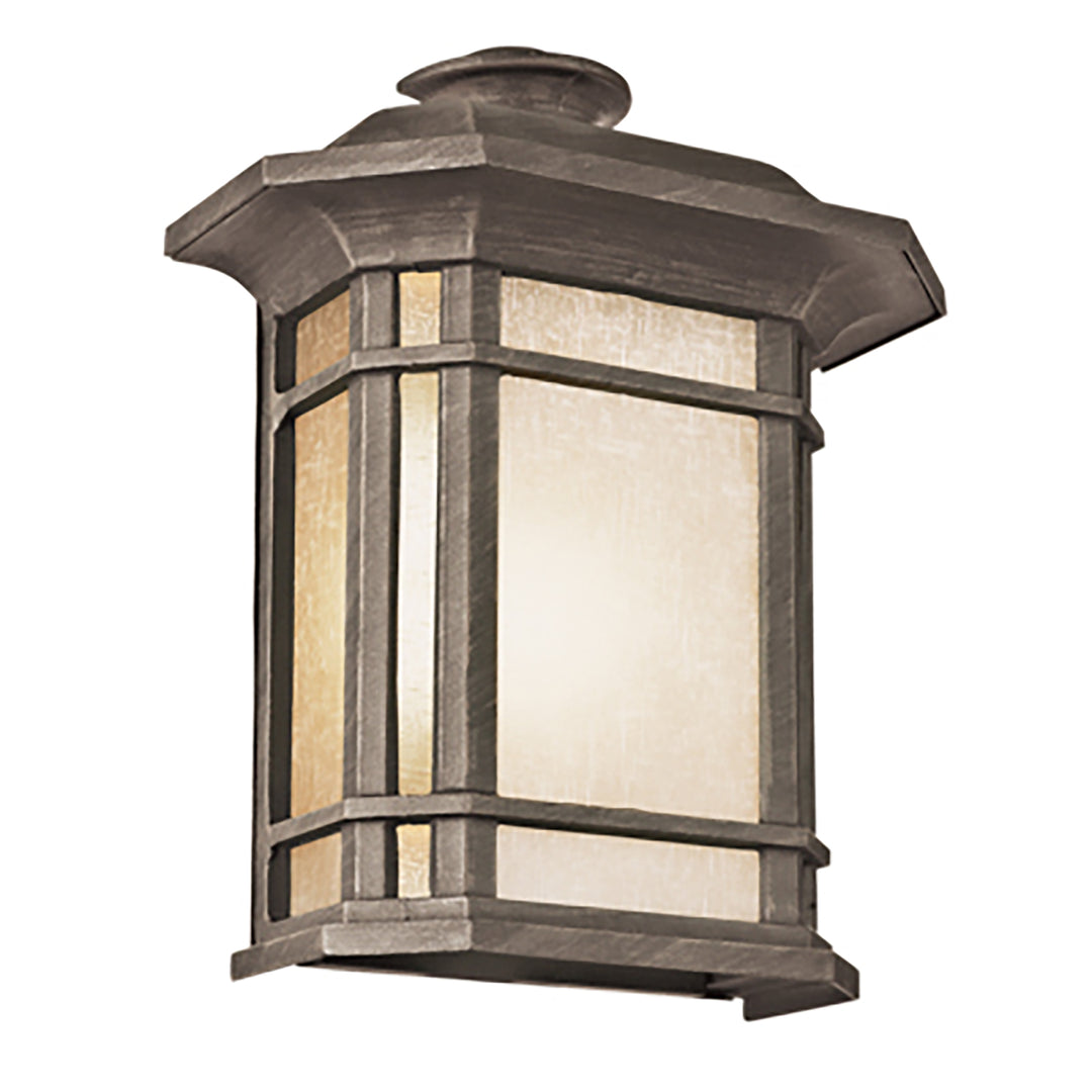 San Miguel, Tea Stain Glass, Outdoor Pocket Lantern Wall Light - Rust