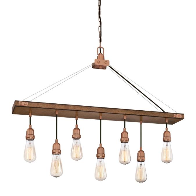 Westing House - Elway Seven-Light Indoor Chandelier, Medium E26 Base - Barnwood