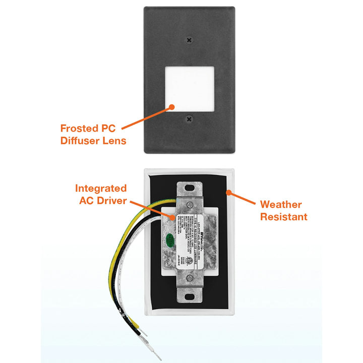 Step Light: 3 Interchangeable Faces: (Horizontal/Vertical)/ Flat Frost: Lux-Line