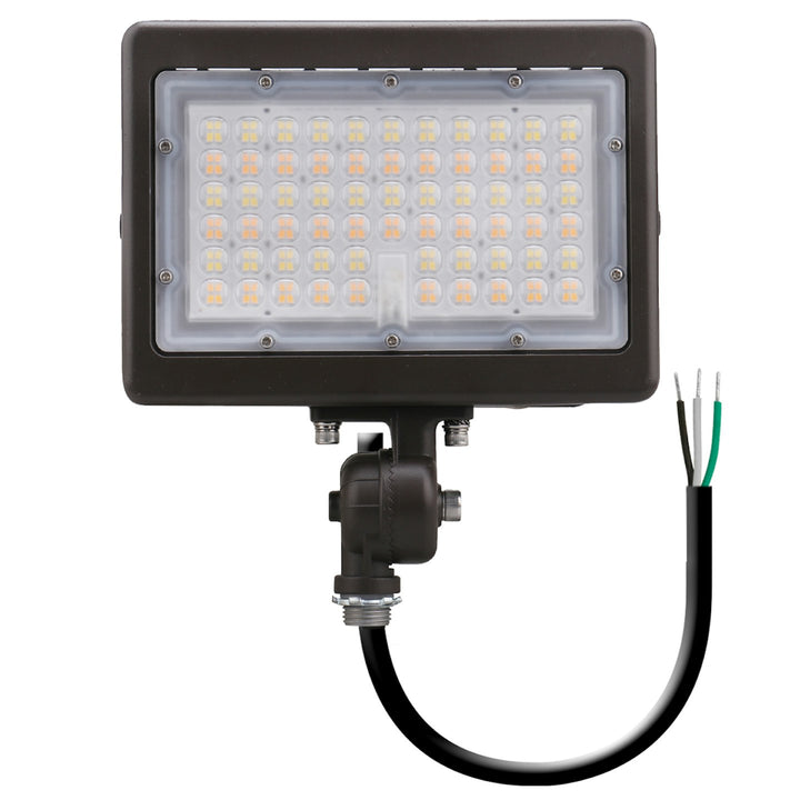 Mini Area Flood Lights: M-Line, 3-CCT & Power Select w/ Photocell 80W/70W/60W - Bronze