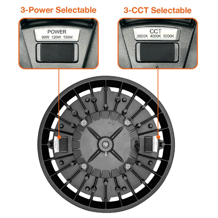 RHB3 UFO High Bay: C-Line 3-CCT + 3-Power Selectable 180W/210W/240W - Black