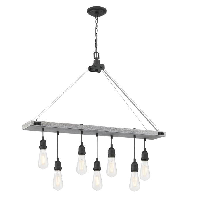 Westing House - Elway Seven-Light Indoor Chandelier, Medium E26 Base - Antique Ash