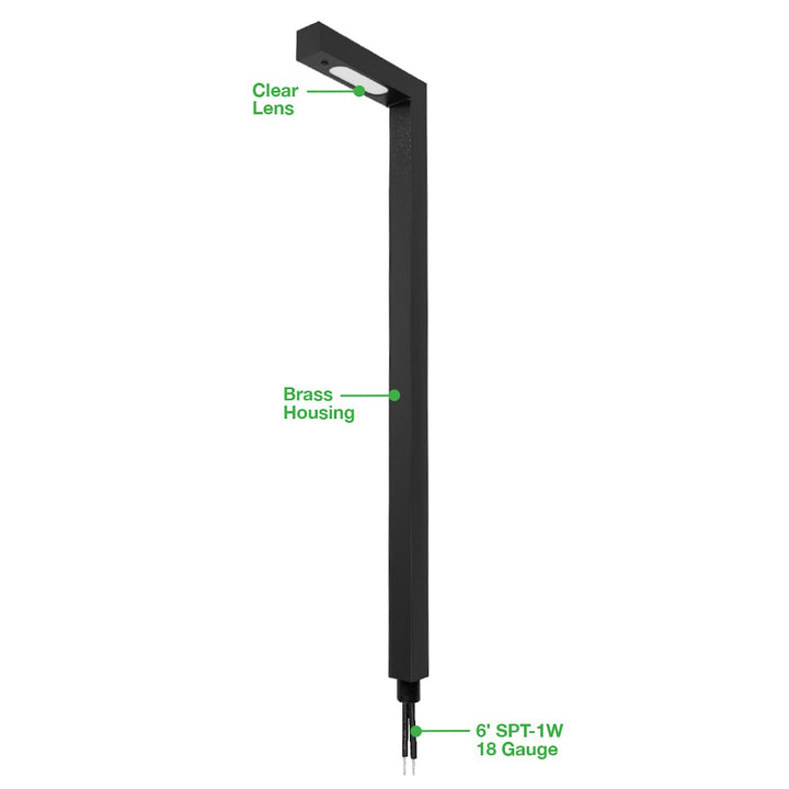 Path Light L-Shape Style 22" Height - Aluminum Matte Black