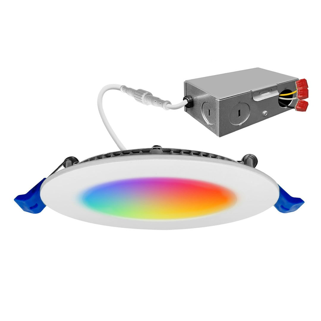 4" SlimLine LED Slim Panel Downlights (RGB+CW) 9W - White