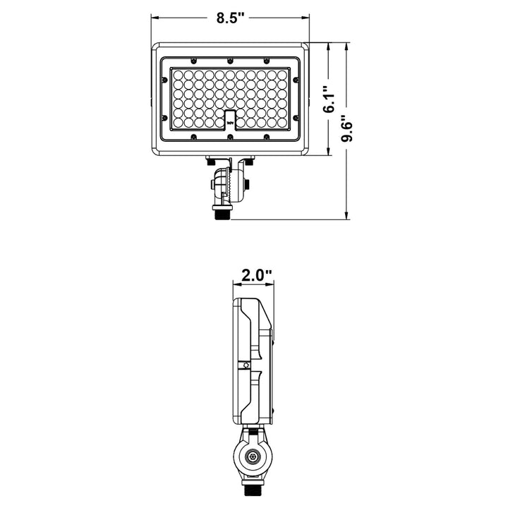 Mini Area Flood Lights: M-Line, 3-CCT & Power Select w/ Photocell 80W/70W/60W - Bronze