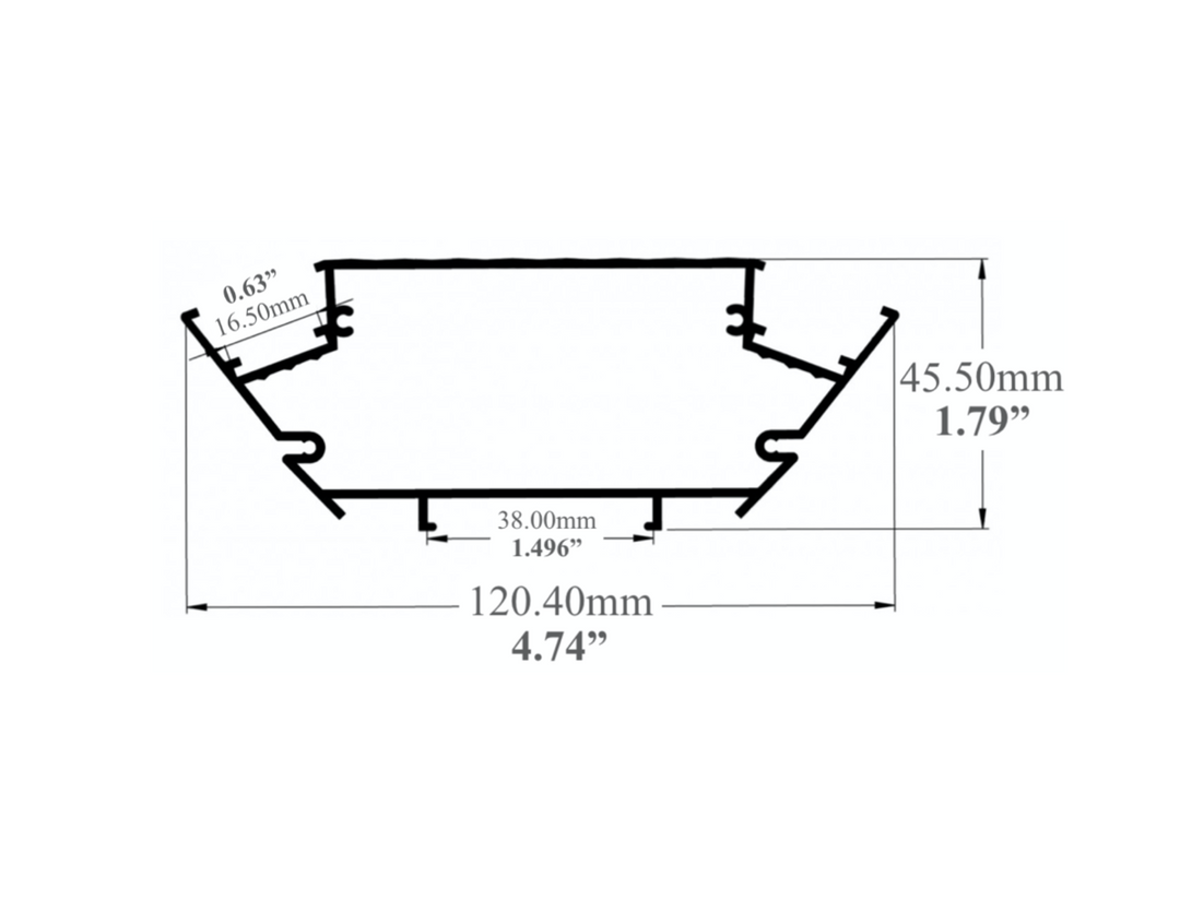 LED Channel - 533ASL - Two Sided Linear, 10 ft - Silver