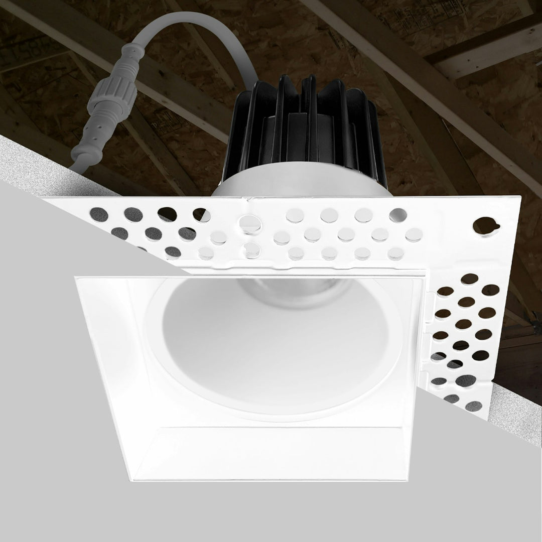 2" Square Downlight: Trimless-Line 5-CCT Selectable 15W - White