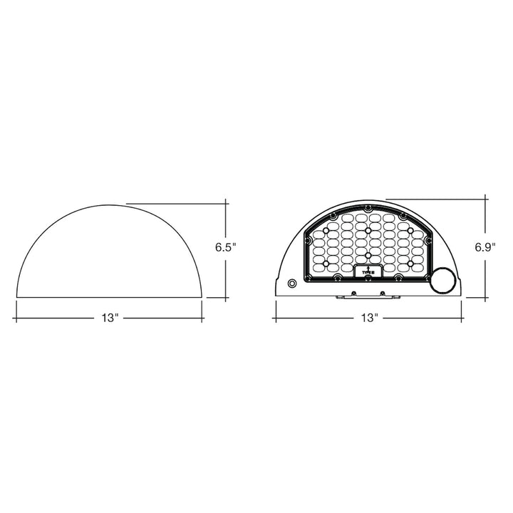 Semi-Circle Full Cut Off Wall Pack: CIRCLE-Line 3-CCT & 3-Power Select - Bronze