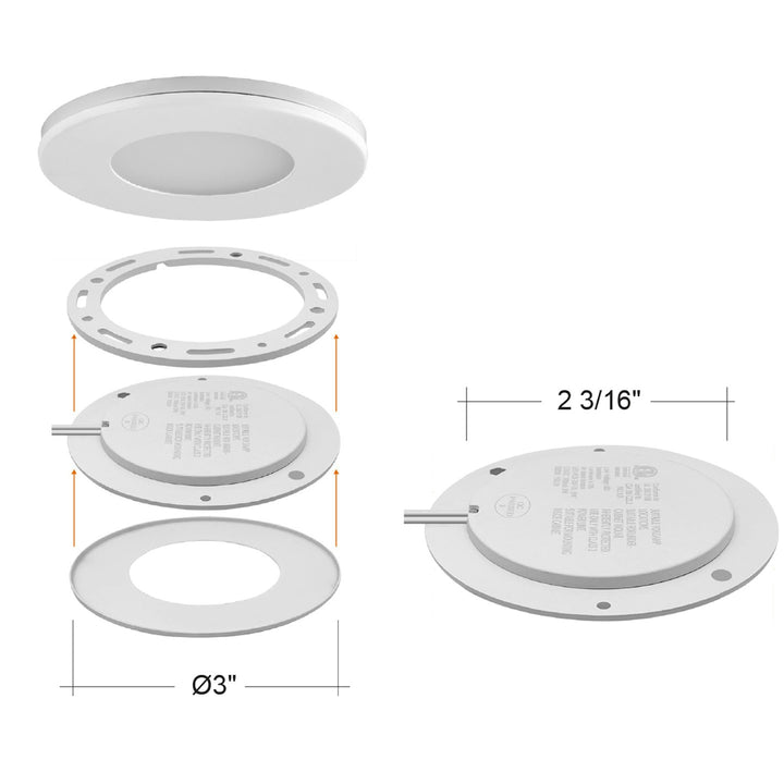 Undercabinet Puck Light Single CCT 3W - White