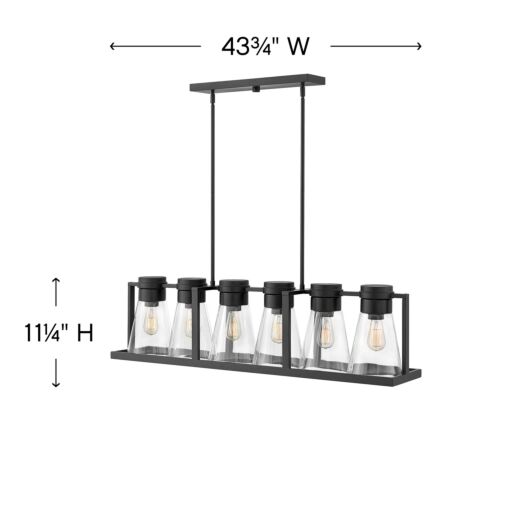 Refinery 63306BK-CL - Six Light Linear - Black