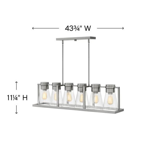 Refinery 63306BN-CL - Six Light Linear - Grey