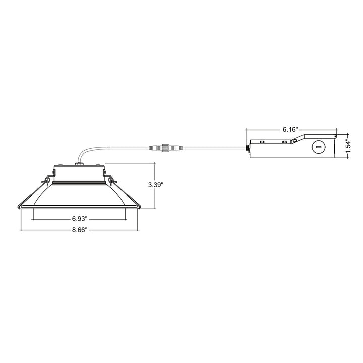 8" Commercial Downlight: CMD-Line 5-CCT & 3-Power Select 30W/22W/16W - White