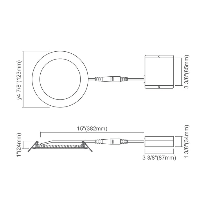 4" SlimLine LED Slim Panel Downlights (RGB+CW) 9W - White