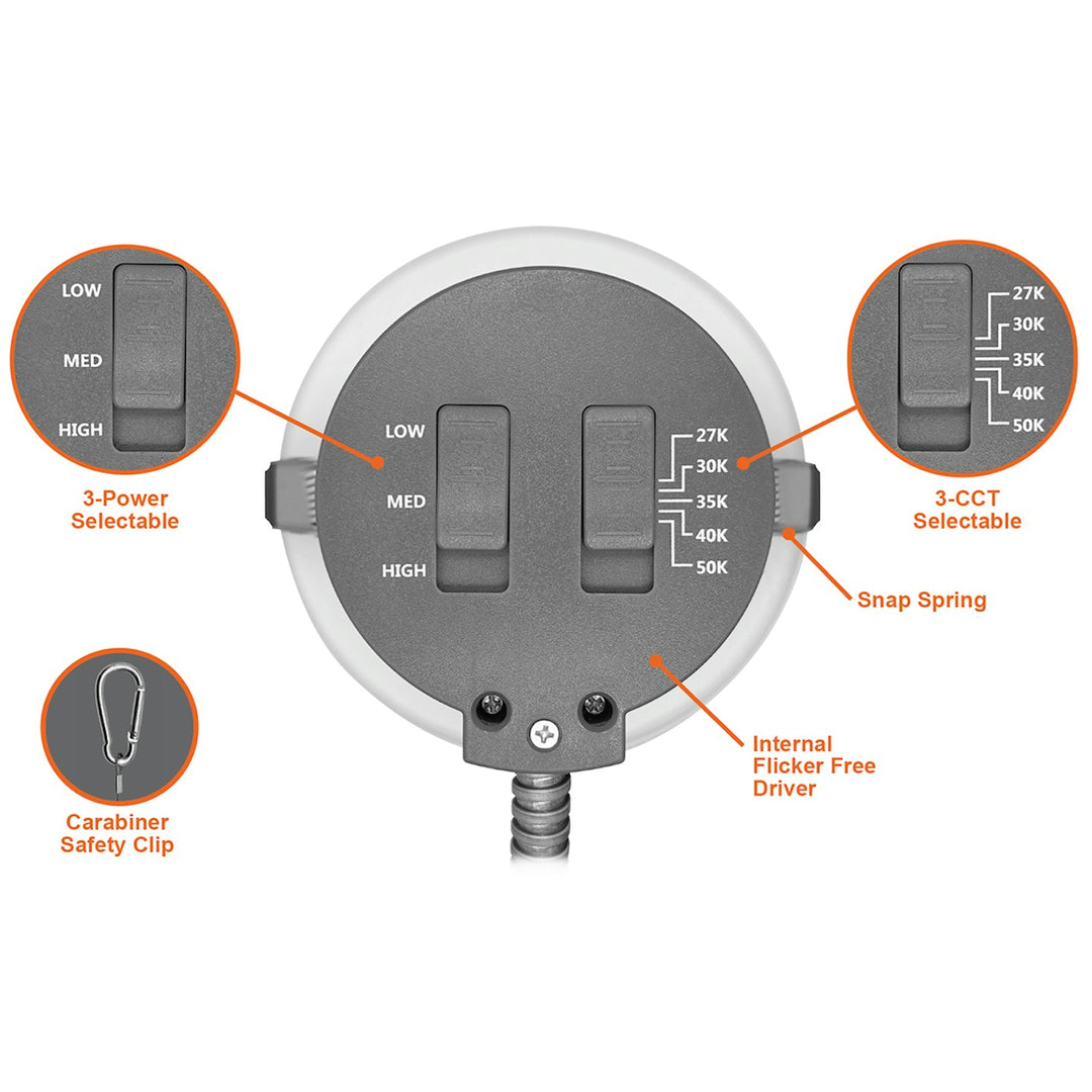 4" Commercial Downlight: CMD-Line 5-CCT & 3-Power Select 19W/14W/9W - White