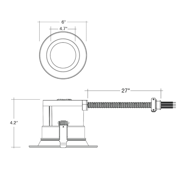 4" Commercial Downlight: CMD-Line 5-CCT & 3-Power Select 19W/14W/9W - White