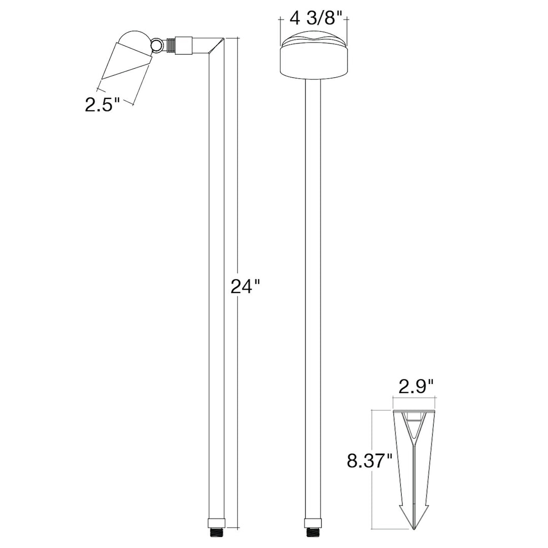 Path Light Spot Style 24" Height - Brass Bronze