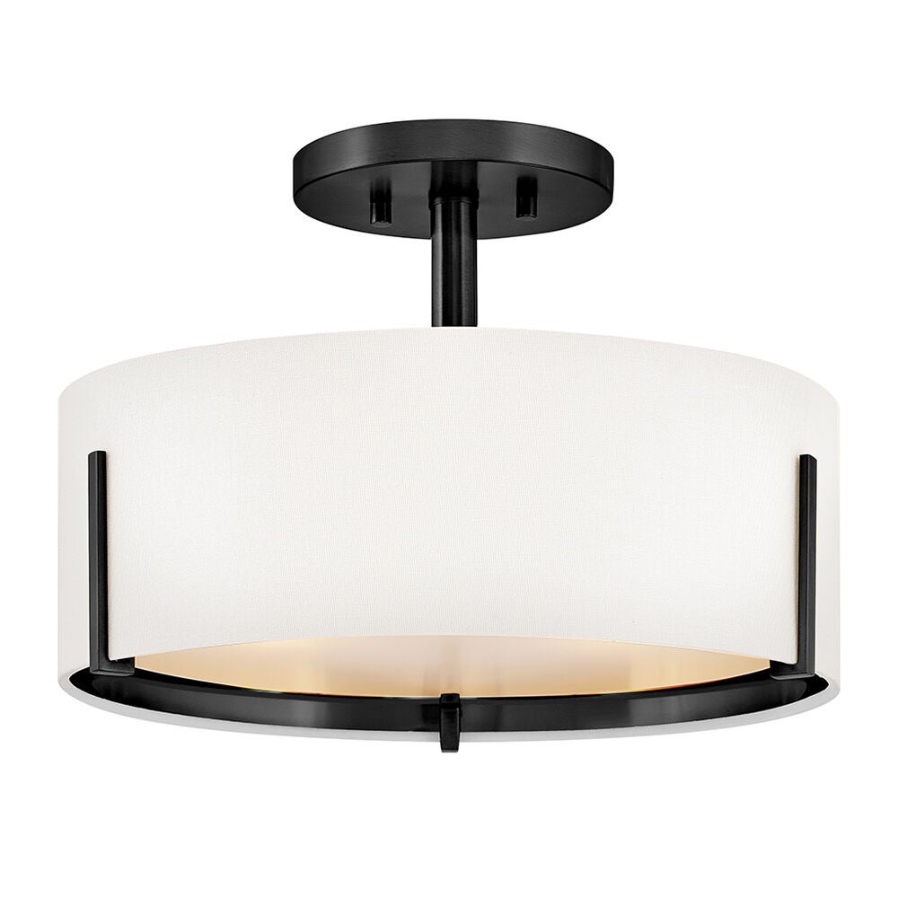 Halle 47571BK New Medium Semi-Flush Mount - Black