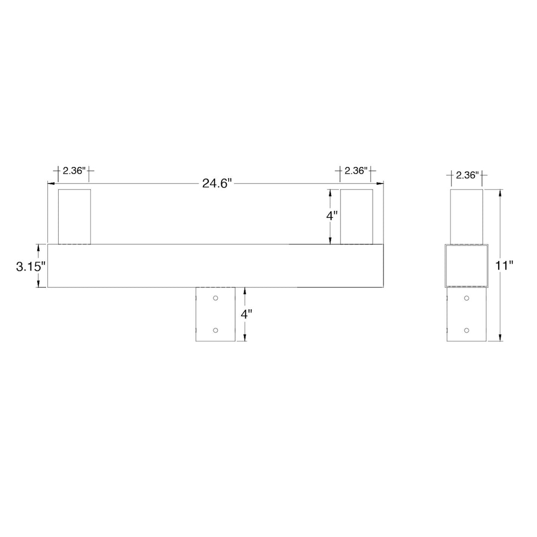 Tenon: Square Bullhorn 2-Head Adapter - Bronze