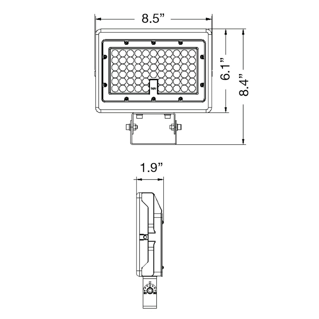 Mini Area Flood Lights: M-Line, 3-CCT & Power Select w/ Photocell 80W/70W/60W - Bronze