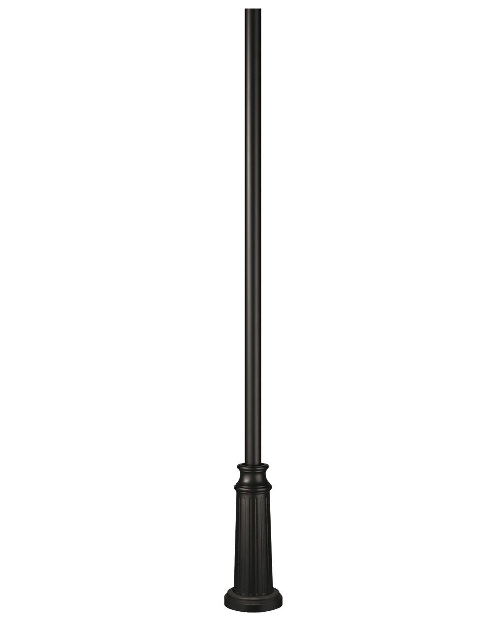 8Ft Post With Decorative Base 6808BK - 8' Surface Mount Post - Black