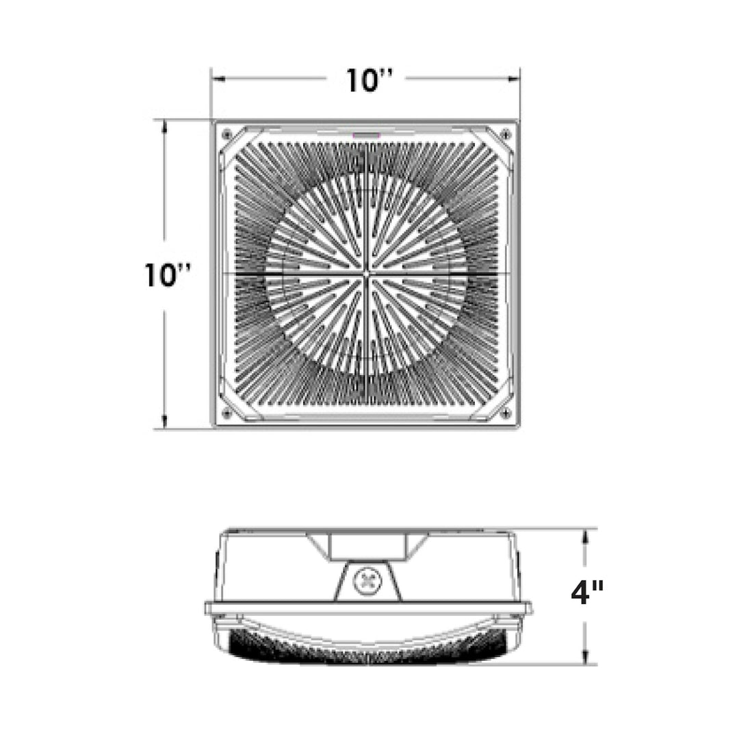 Square Canopy Light: Slim-Line 3-CCT & 3-Power Select