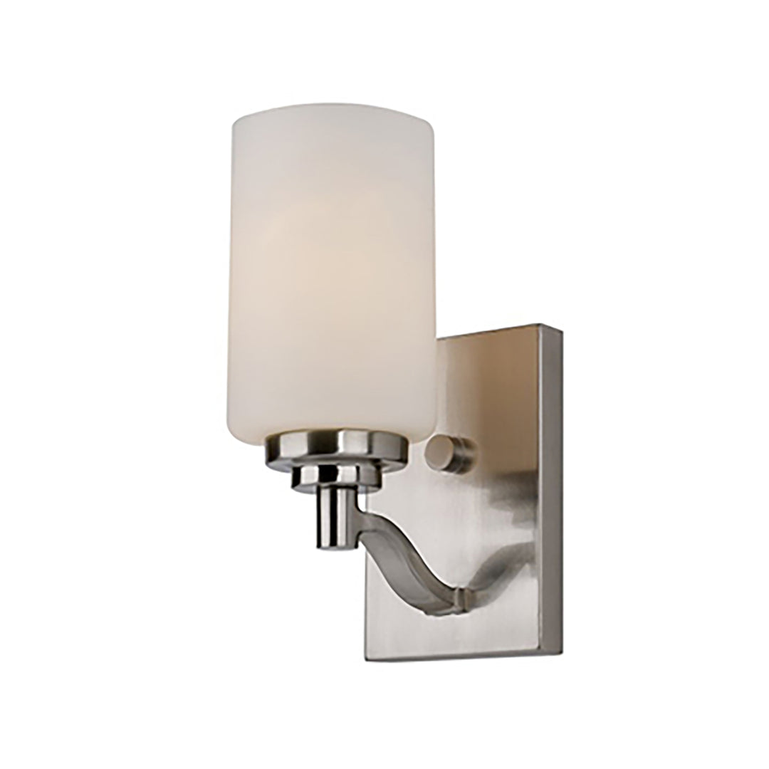 Mod Pod Indoor Glass Drum Armed Sconce Double Disk - Brushed Nickel