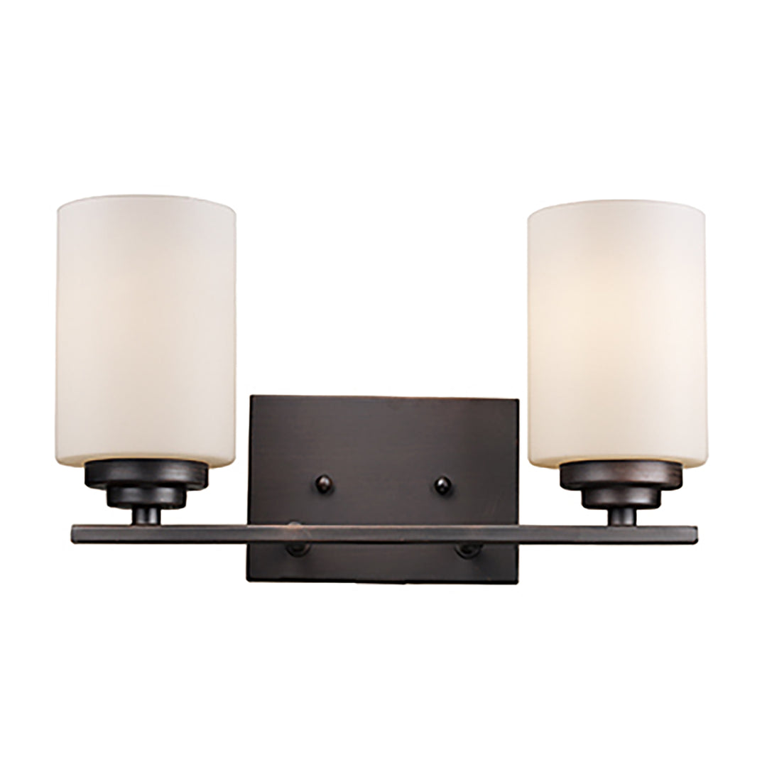 Mod Pod 2-Light Glass Drum Shaded Vanity Bar Double Disk - Rubbed Oil Bronze