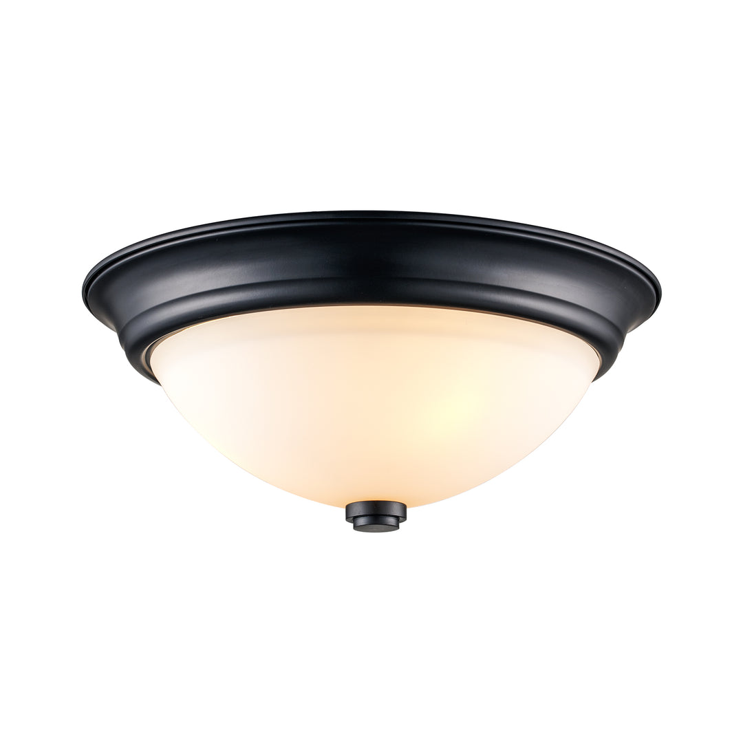 Mod Pod 3-Light, 15-in. Flush Mount Ceiling Light Double Disk - Black