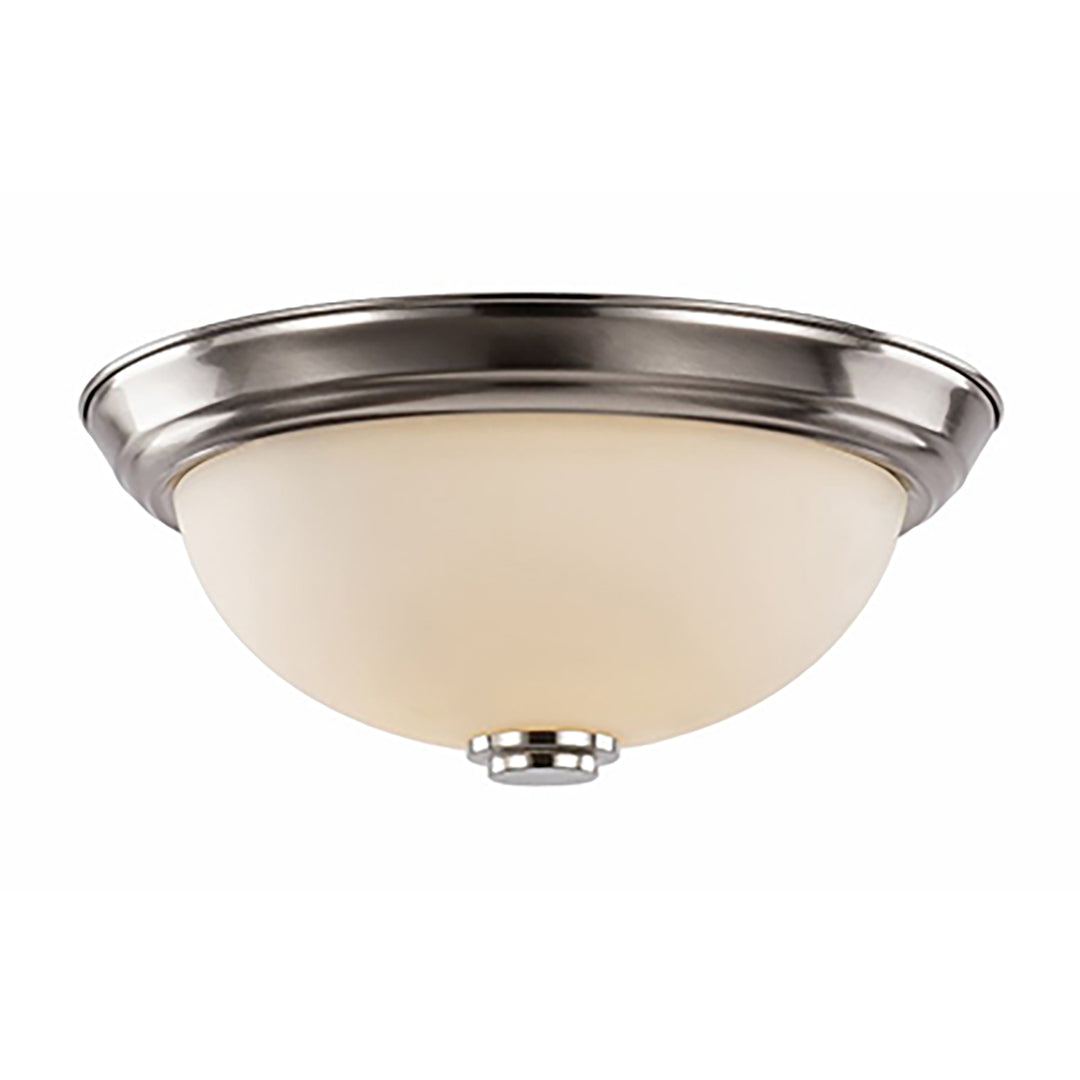 Mod Pod 3-Light, 15-in. Flush Mount Ceiling Light Double Disk - Brushed Nickel