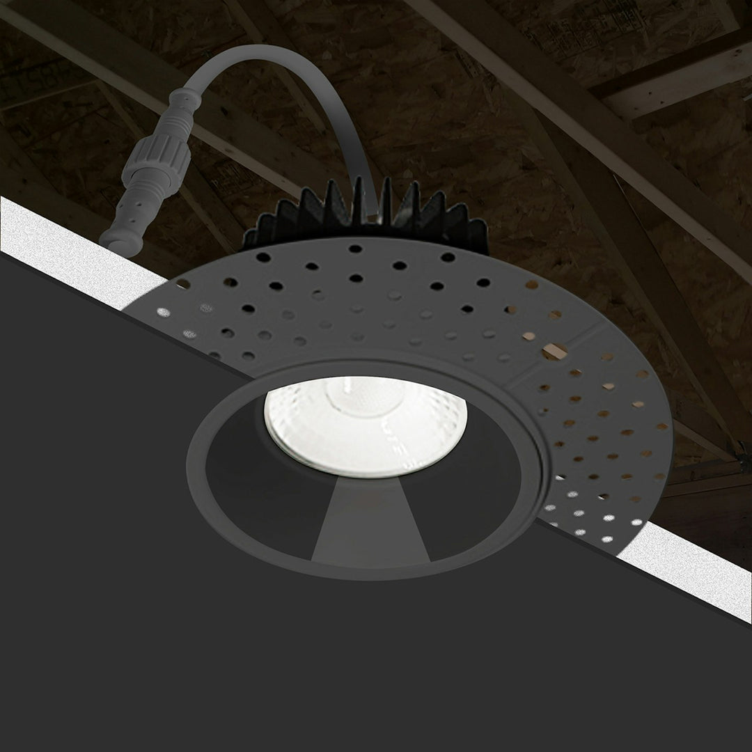 4" Round Downlight: Trimless-Line 5-CCT Selectable 15W - Black