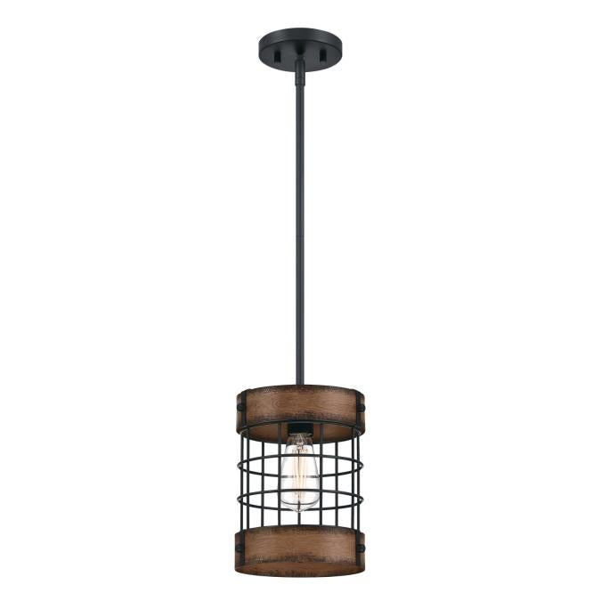 Westinghouse - Langston, Base E26 Medium -Matte Black Finish with Barnwood Accents