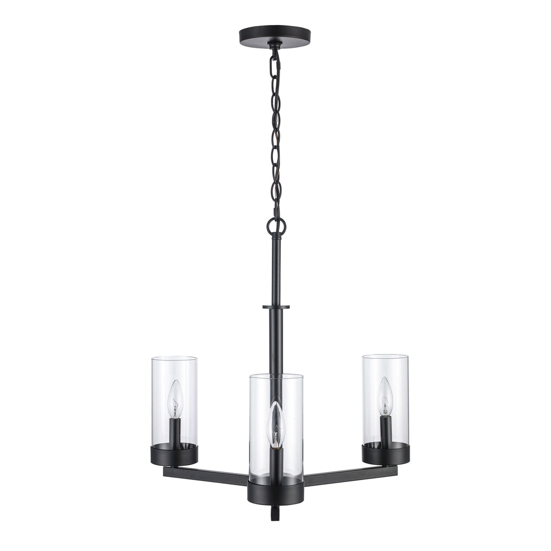 Light Shaded Single Tier Chandelier with Chain -  Brushed Nickel