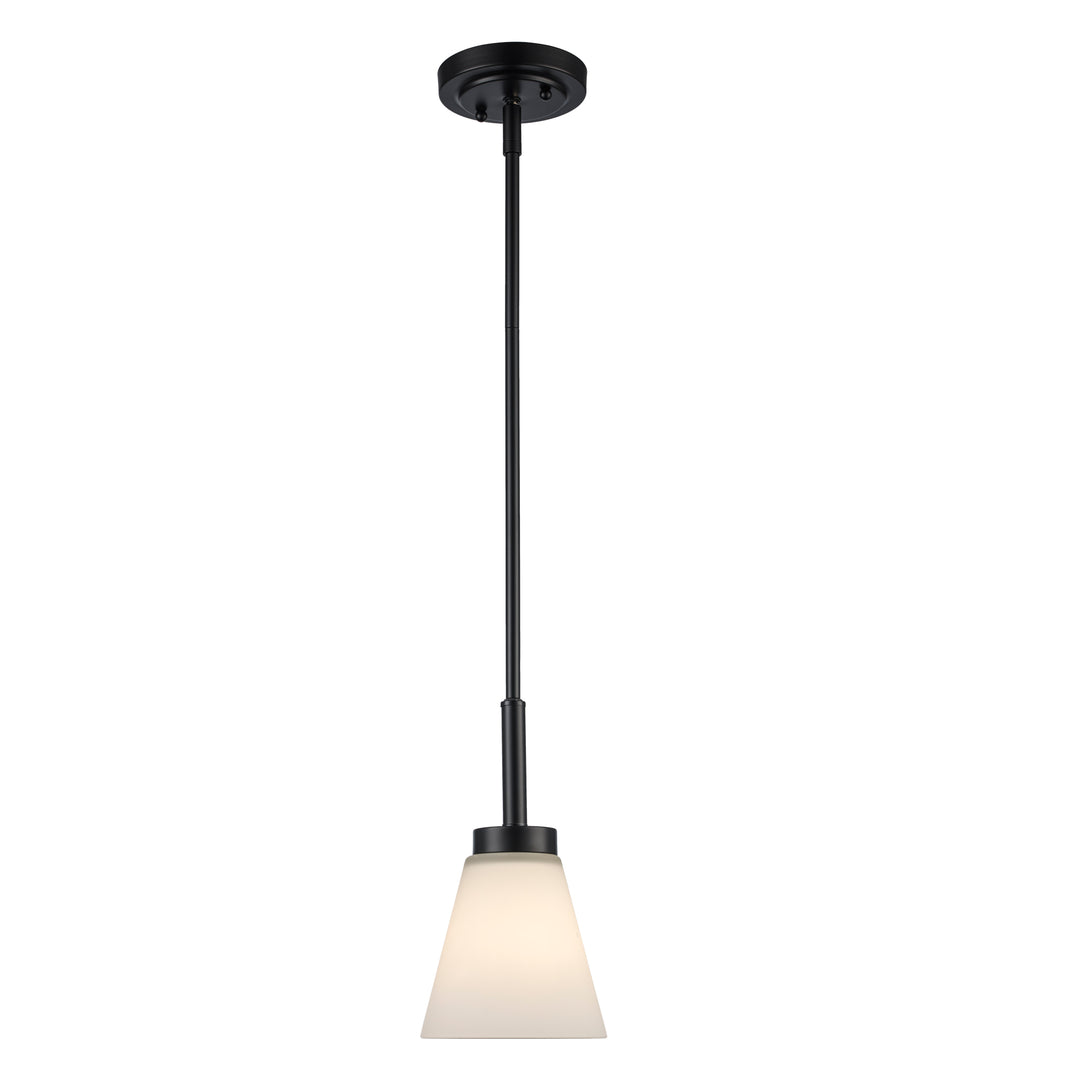 1-Light Fifer Pendant Flared Glass - Black