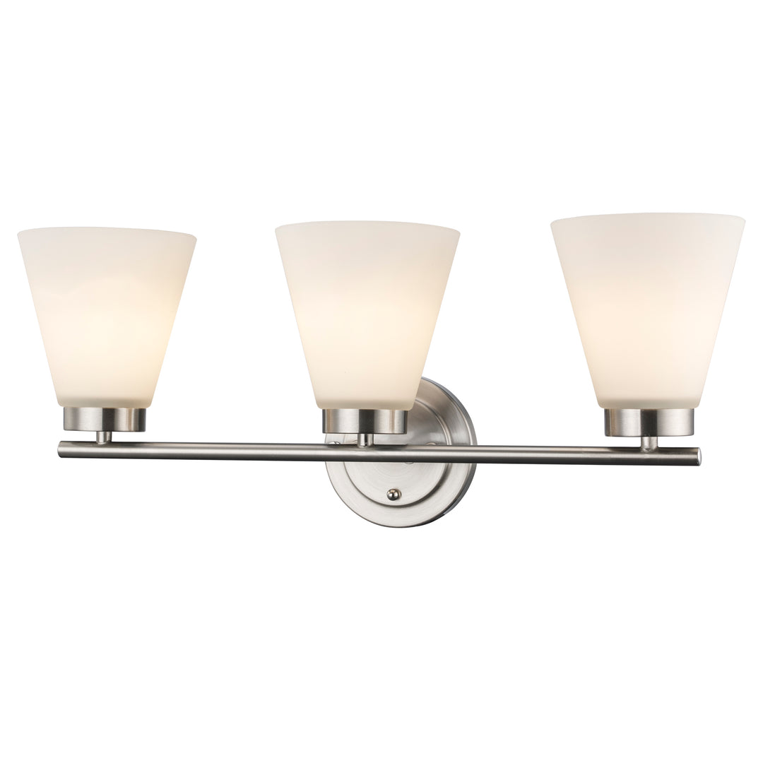 3-light Fifer Vanity Flared Glass - Brushed Nickel