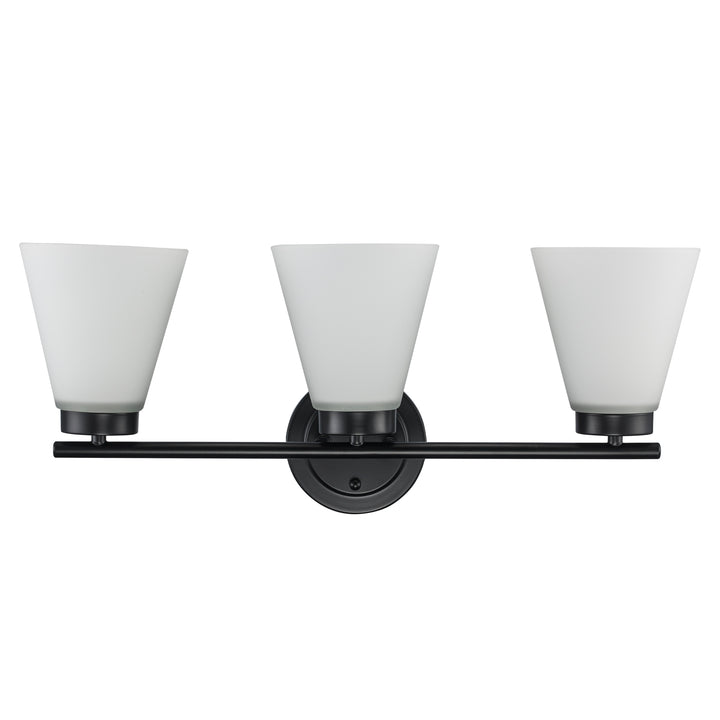 3-light Fifer Vanity Flared Glass - Black