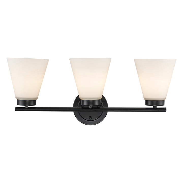 3-light Fifer Vanity Flared Glass - Black